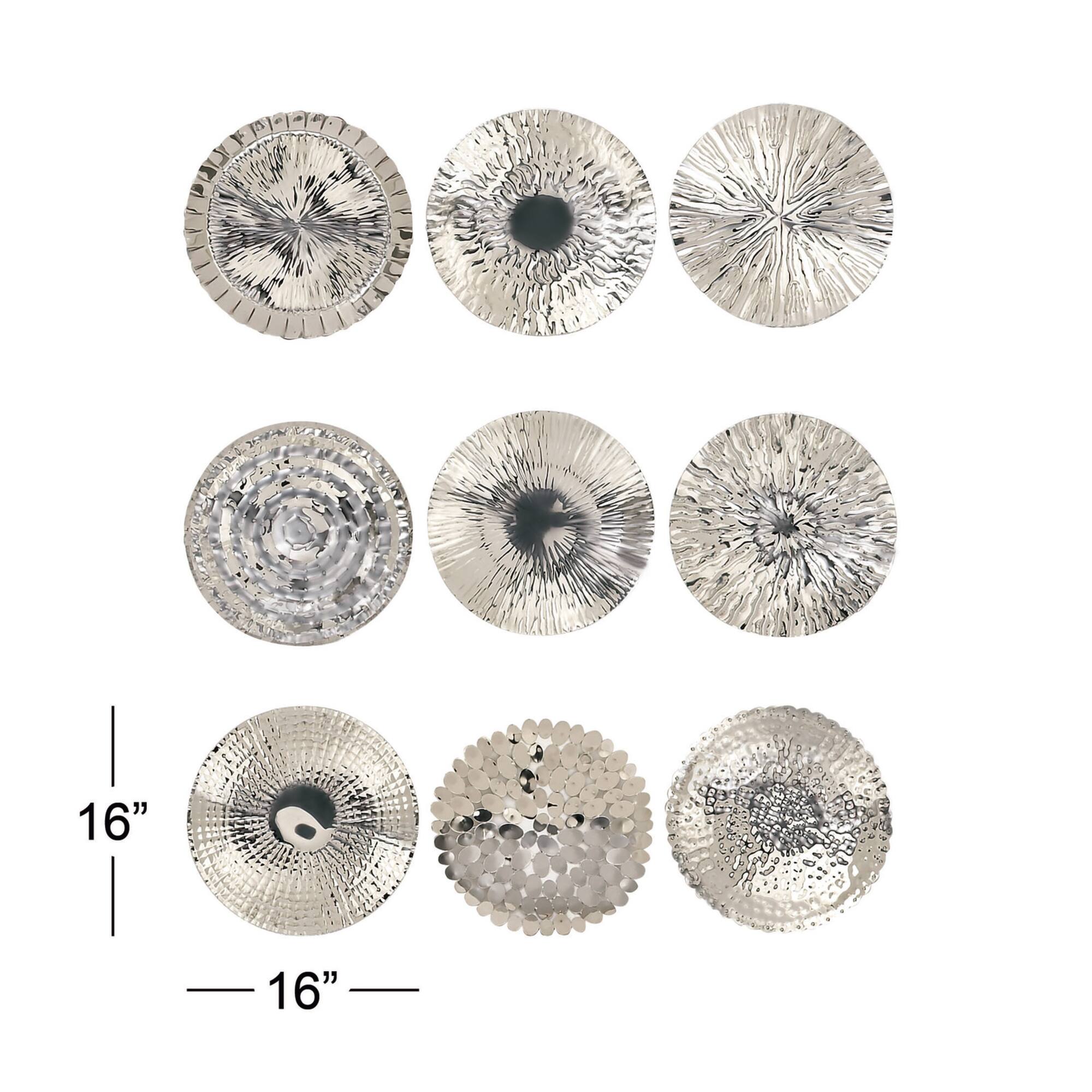 Silver Stainless Steel Glam Wall Décor Accent Set